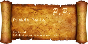 Puskás Paula névjegykártya