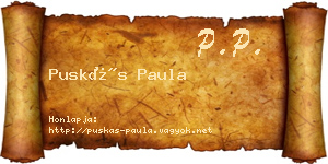 Puskás Paula névjegykártya