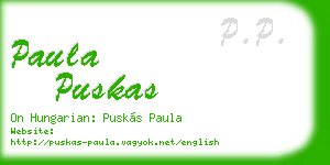 paula puskas business card